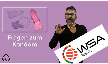 Abbildung der Webseite von Sex baff, darüber Logo des WSA Austria