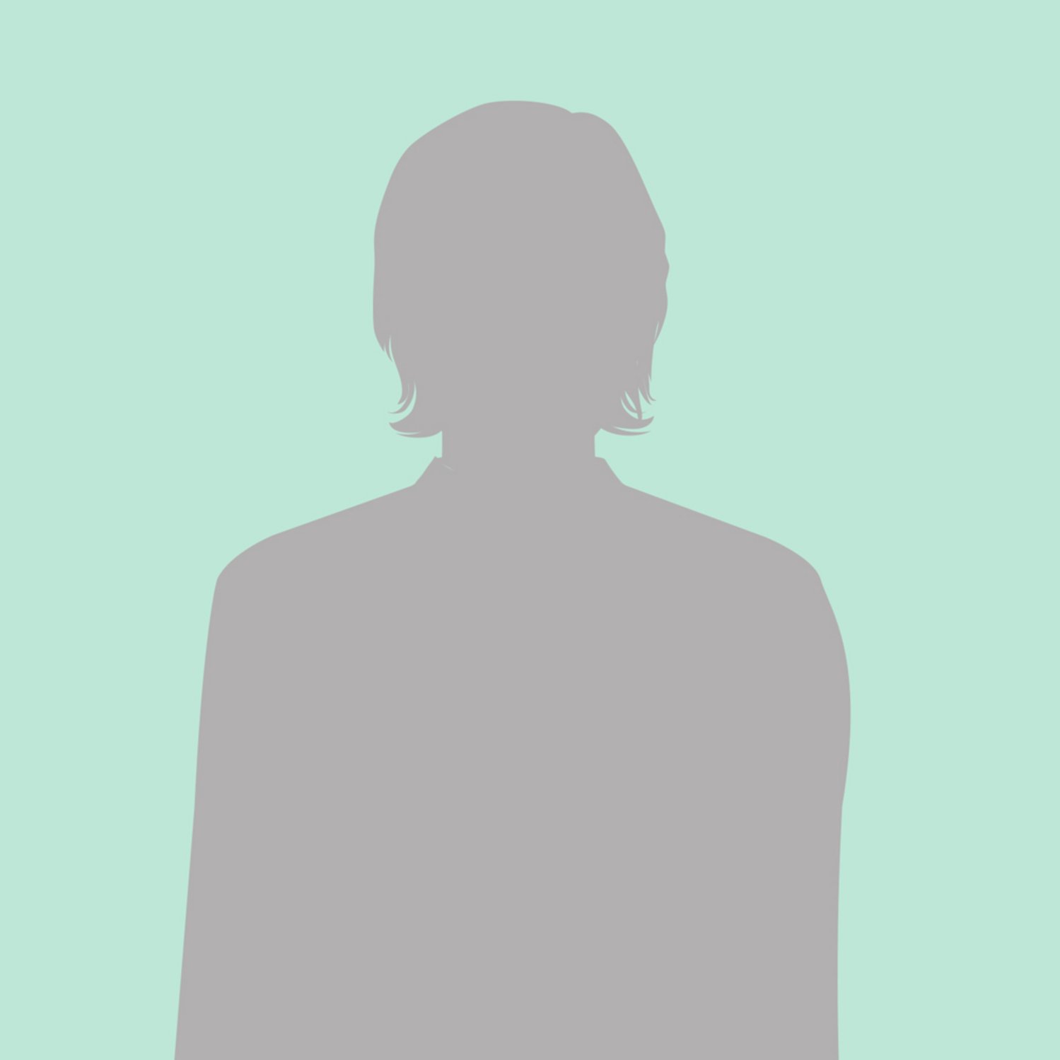 Weiße Silhouette vor türkisem Hintergrund als Platzhalter für ein Portraitfoto