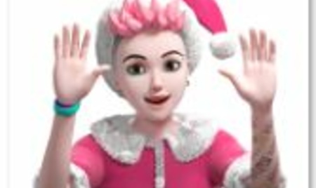 Avatar mit pinker Weihnachtsmütze und Mantel