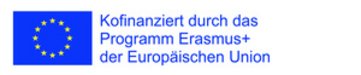 EU-Flagge mit Text "Kofinanziert durch das Programm Erasmus+ der Europäischen Union"